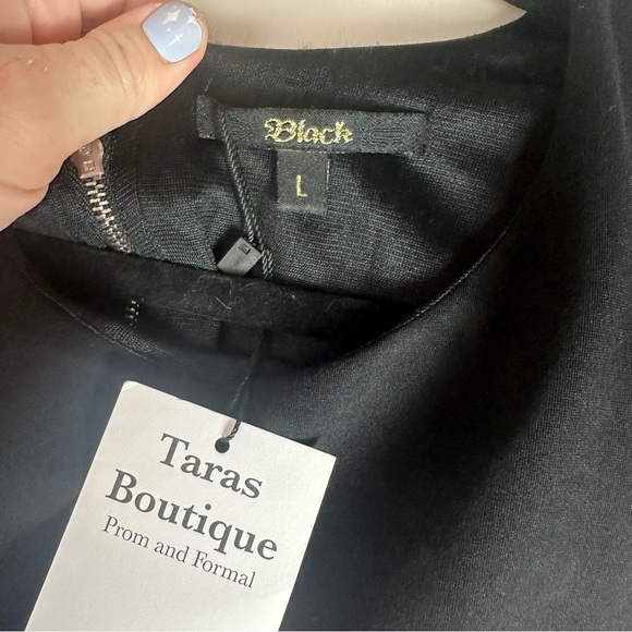 Black Cap Silver Spiked Sleeves Rayon Black Gothic Glam Rock Mini Dress NWT L - Picture 12 of 15